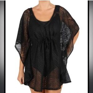 Catalina Black Mesh Women's Swim Cover-Up Size 8-10